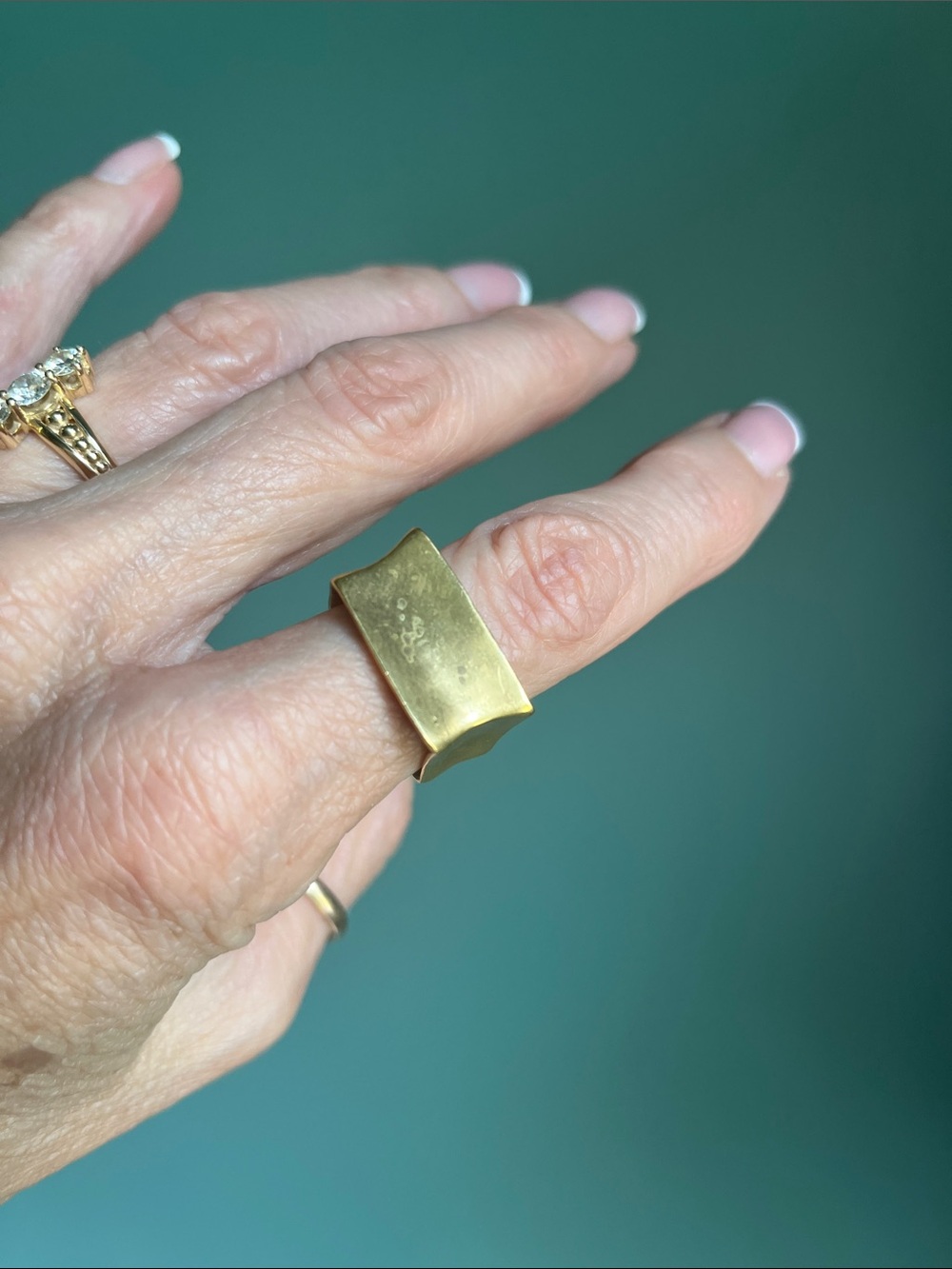 Banana Republic square brass ring - Picture 3 of 6